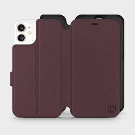 Etui Soft Touch do Apple iPhone 11 - wzór Matowy burgund z czernią