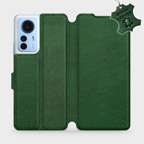 Etui ze skóry naturalnej do Xiaomi 12 Pro - wzór Green Leather