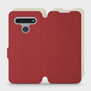 Etui Soft Touch do LG K61 - wzór Zachodząca czerwień z platyną