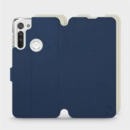 Etui Soft Touch do Motorola Moto G8 - wzór Głęboki granat z platyną