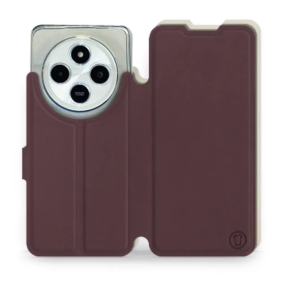 Etui Soft Touch do Xiaomi Redmi 14C - wzór Matowy burgund z platyną