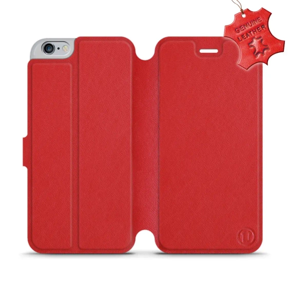 Etui ze skóry naturalnej do Apple iPhone 6s Plus - wzór Red Leather