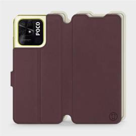 Etui Soft Touch do Xiaomi POCO C40 - wzór Matowy burgund z platyną