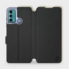 Etui Soft Touch do Motorola Moto G60 - wzór Satynowa czerń z platyną