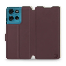 Etui Soft Touch do Motorola Moto G75 5G - wzór Matowy burgund z platyną