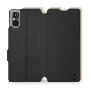 Etui Soft Touch do Sony Xperia 5 V - wzór Satynowa czerń z platyną