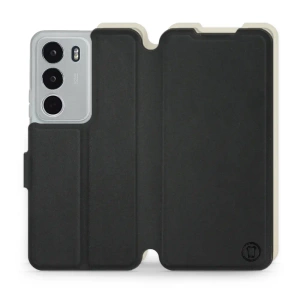 Etui Soft Touch do Realme P3 lite - wzór Satynowa czerń z platyną