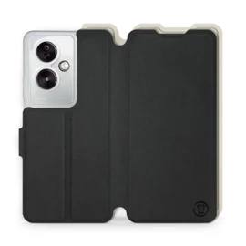 Etui Soft Touch do OPPO A79 5G - wzór Satynowa czerń z platyną