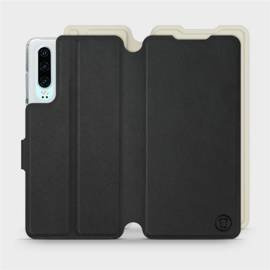 Etui Soft Touch do Huawei P30 - wzór Satynowa czerń z platyną