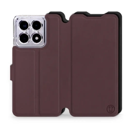 Etui Soft Touch do Xiaomi 14T - wzór Matowy burgund z czernią