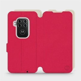 Etui Soft Touch do Motorola One Zoom - wzór Żywa czerwień z platyną