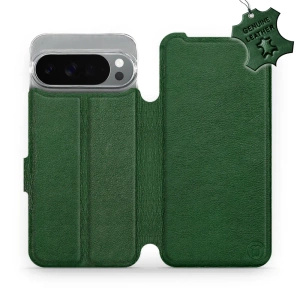 Etui ze skóry naturalnej do Google Pixel 10 Pro XL - wzór Green Leather