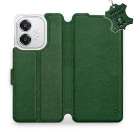 Etui ze skóry naturalnej do OPPO A40 - wzór Green Leather
