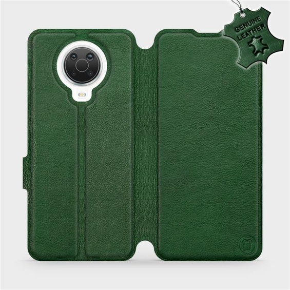 Etui ze skóry naturalnej do Nokia G20 - wzór Green Leather