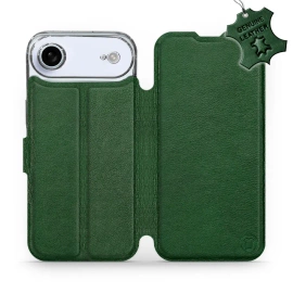 Etui ze skóry naturalnej do Apple iPhone 17 Air - wzór Green Leather