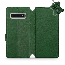 Etui ze skóry naturalnej do Samsung Galaxy S10 Plus - wzór Green Leather