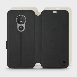 Etui Soft Touch do Motorola Moto G7 Power - wzór Satynowa czerń z platyną