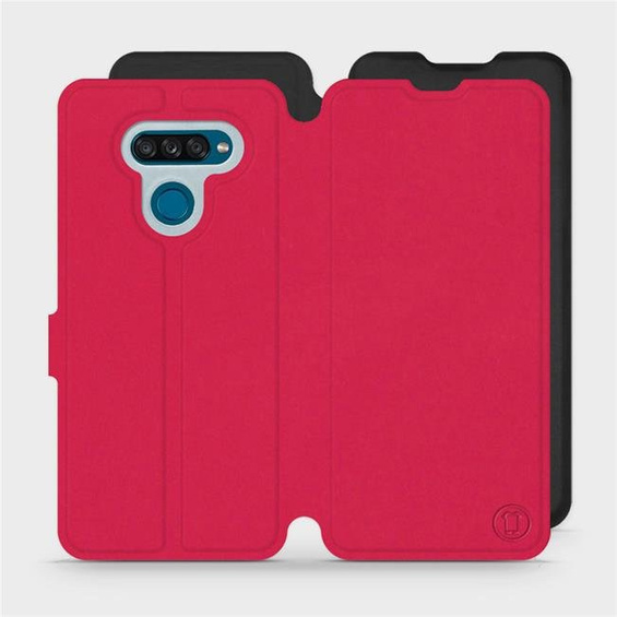 Etui Soft Touch do LG K50S - wzór Żywa czerwień z czernią