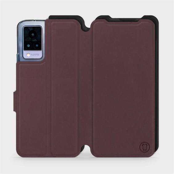 Etui Soft Touch do Vivo V21 5G - wzór Matowy burgund z czernią