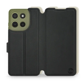 Etui Soft Touch do Motorola Moto G15 - wzór Satynowa czerń z platyną
