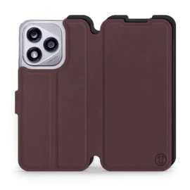 Etui Soft Touch do Huawei Honor 400 Lite - wzór Matowy burgund z czernią