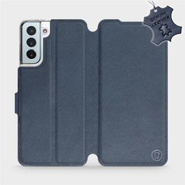Etui ze skóry naturalnej do Samsung Galaxy S21 Plus - wzór Blue Leather