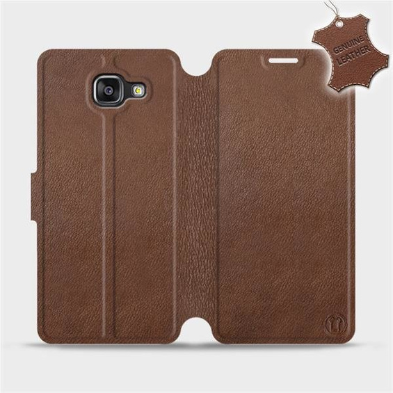Etui ze skóry naturalnej do Samsung Galaxy A5 2016 - wzór Brown Leather