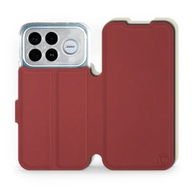 Etui Soft Touch do Xiaomi Poco F8 Ultra - wzór Zachodząca czerwień z platyną