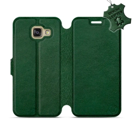 Etui ze skóry naturalnej do Samsung Galaxy A3 2016 - wzór Green Leather