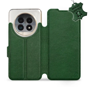 Etui ze skóry naturalnej do Realme 13 Pro - wzór Green Leather