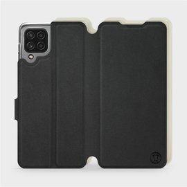 Etui Soft Touch do Samsung Galaxy A22 4G - wzór Satynowa czerń z platyną