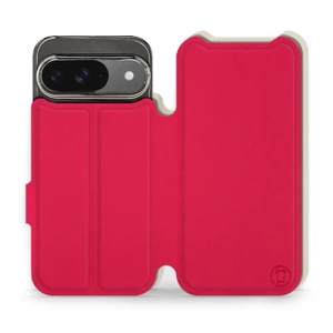 Etui Soft Touch do Google Pixel 9 - wzór Żywa czerwień z platyną