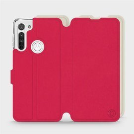 Etui Soft Touch do Motorola Moto G8 - wzór Żywa czerwień z platyną