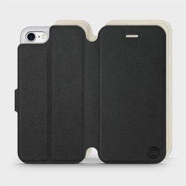 Etui Soft Touch do Apple iPhone 8 - wzór Satynowa czerń z platyną