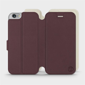 Etui Soft Touch do Apple iPhone 6 - wzór Matowy burgund z platyną