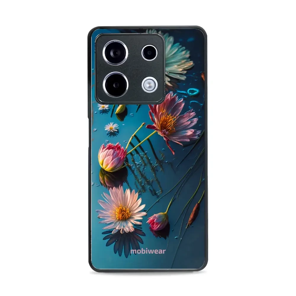 Mobiwear Glossy Case, Handyhülle, Geräteschutz, stilvolle Grafik, sicheres Gehäuse, Blau-Blumig