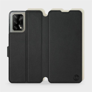 Etui Soft Touch do OPPO A74 - wzór Satynowa czerń z platyną