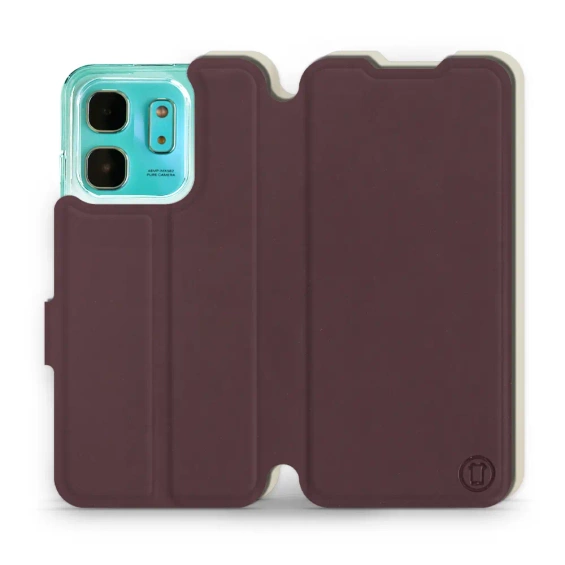 Etui Soft Touch do Infinix HOT 50i - wzór Matowy burgund z platyną