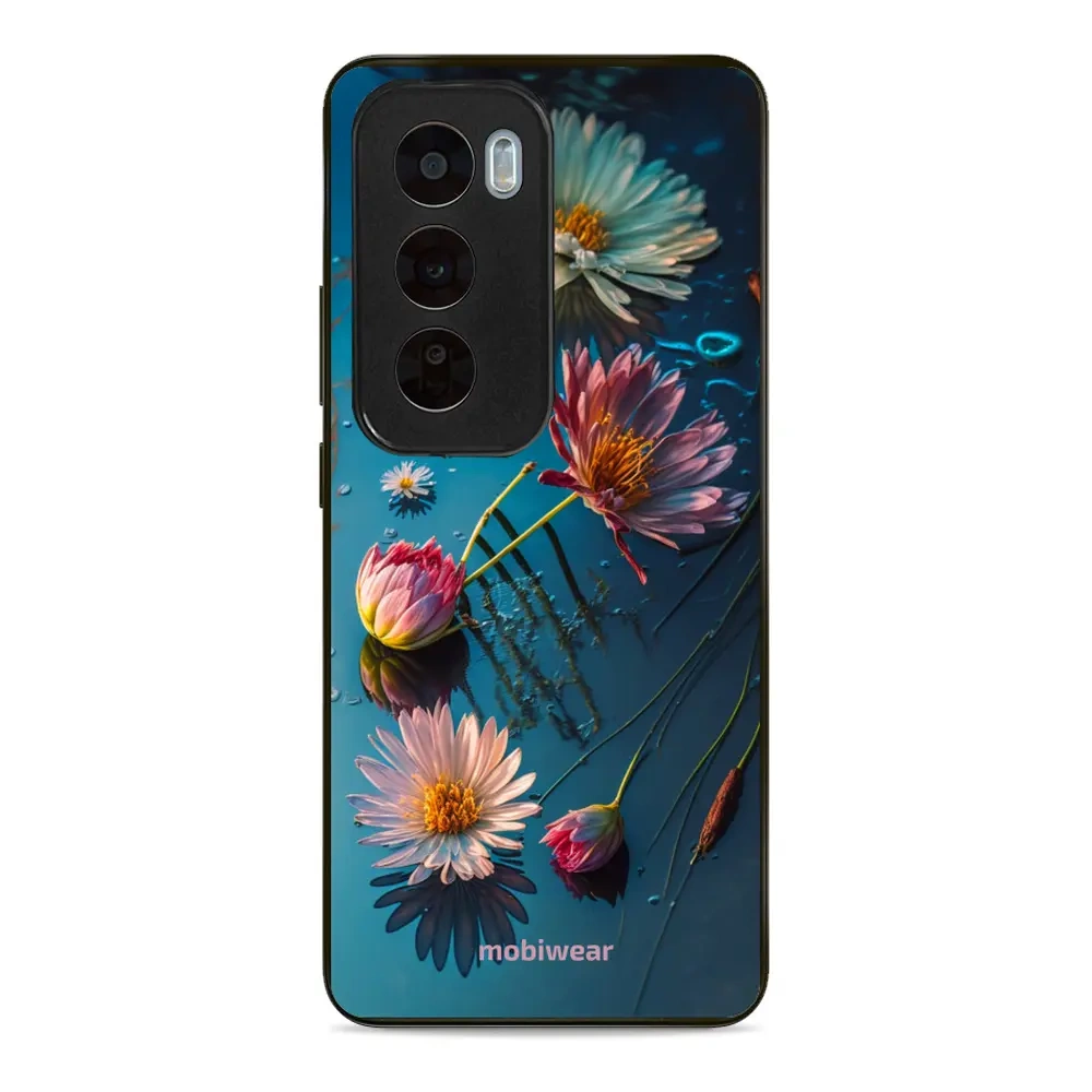Mobiwear Glossy Case, Handyhülle, Geräteschutz, stilvolle Grafik, sicheres Gehäuse, Blau-Blumig