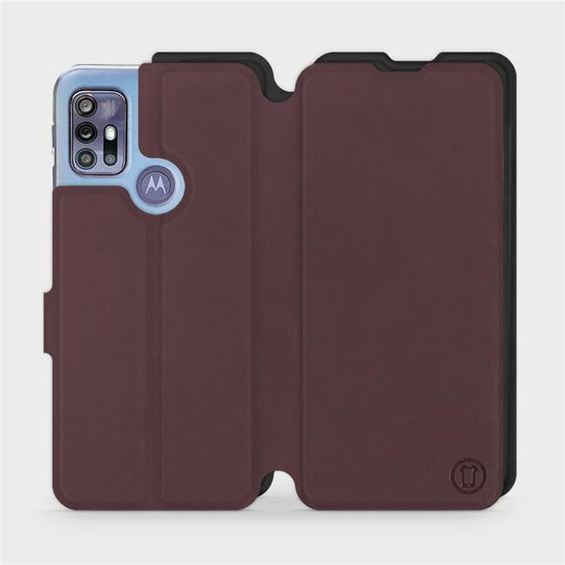 Etui Soft Touch do Motorola Moto G30 - wzór Matowy burgund z czernią