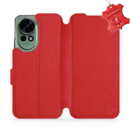 Etui ze skóry naturalnej do Huawei Nova 13 - wzór Red Leather