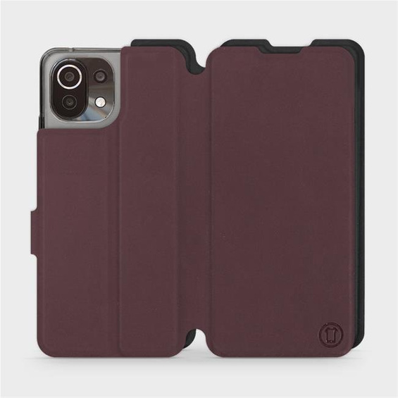 Etui Soft Touch do Xiaomi Mi 11 Lite - wzór Matowy burgund z czernią