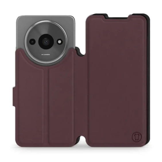 Etui Soft Touch do Xiaomi Redmi A3 - wzór Matowy burgund z czernią