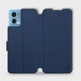 Etui Soft Touch do Motorola Moto E22 - wzór Głęboki granat z platyną