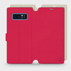 Etui Soft Touch do Samsung Galaxy Note 8 - wzór Żywa czerwień z platyną
