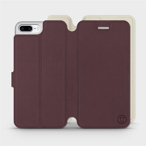 Etui Soft Touch do Apple iPhone 8 Plus - wzór Matowy burgund z platyną