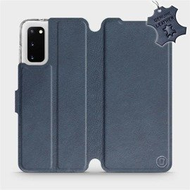 Etui ze skóry naturalnej do Samsung Galaxy S20 - wzór Blue Leather