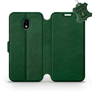 Etui ze skóry naturalnej do Samsung Galaxy J3 2017 - wzór Green Leather