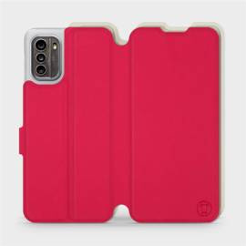 Etui Soft Touch do Nokia G60 5G - wzór Żywa czerwień z platyną