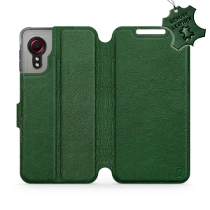 Etui ze skóry naturalnej do Samsung Galaxy Xcover 5 - wzór Green Leather